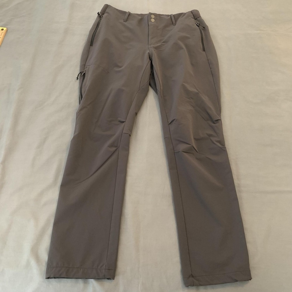 REI Co-op Rain Pants Womens Medium Petite Gray Softshell Hiking Stretch Outdoor